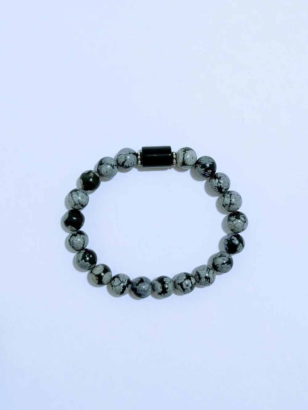 Snowflake Obsidian/Agate Bracelet